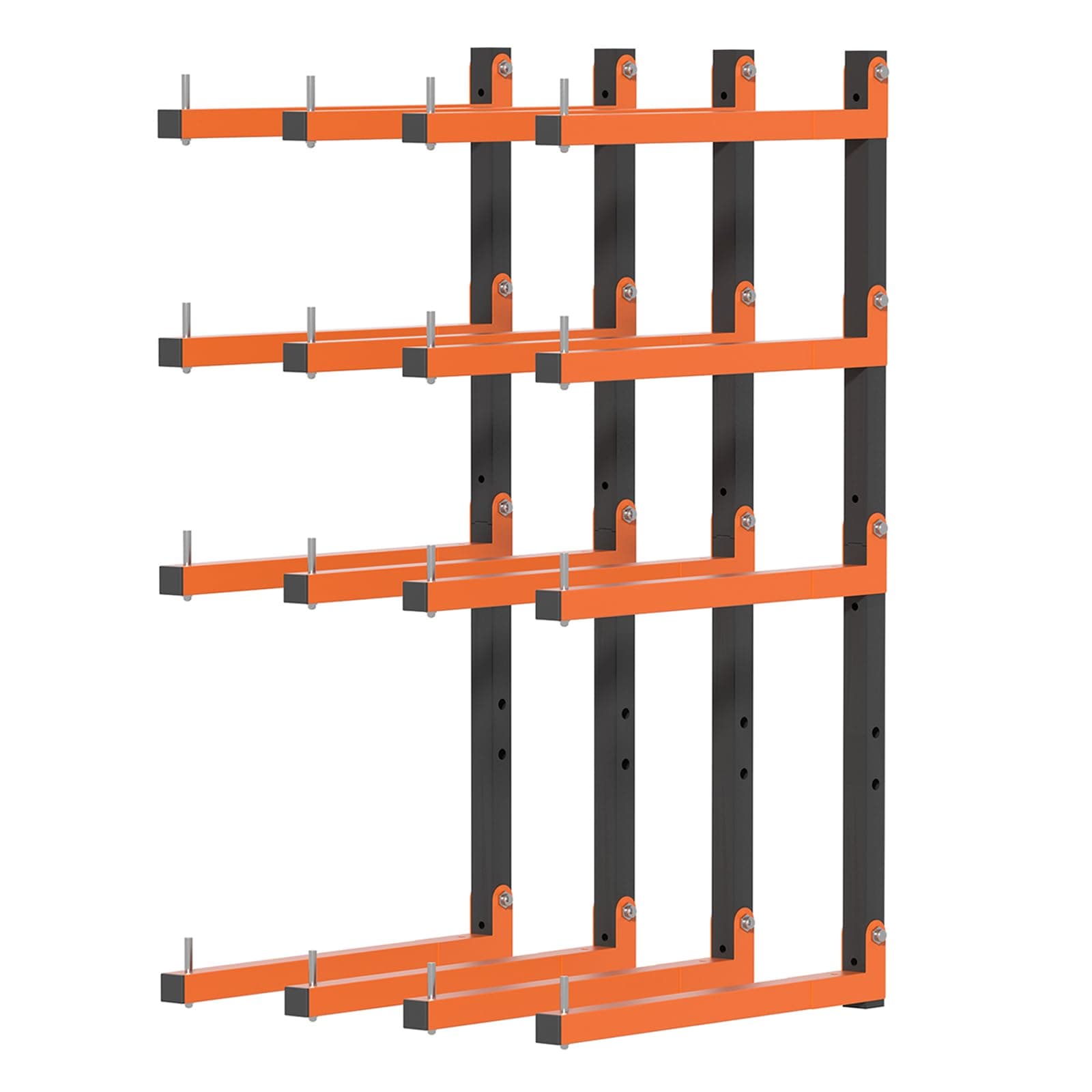 Olgsibb Lumber Storage Rack,Upgrade Folding Lumber Rack Wall Mount, Heavy Duty Metal 8 Level 32 Inch Wood Storage Rack for Garage Storage Organization Orange - 8 Tier