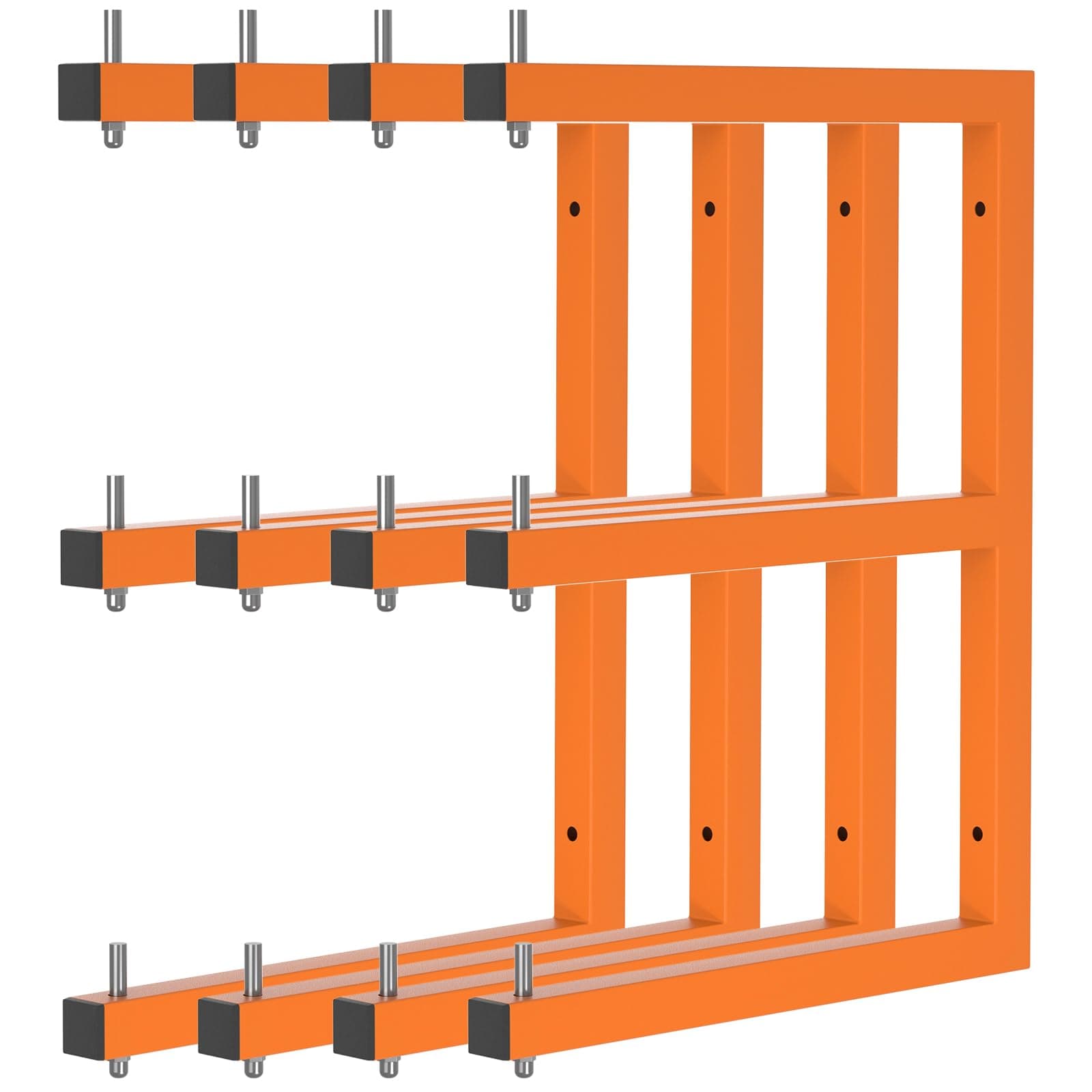 Lumber Rack Wall-Mounted Lumber Storage Rack, Heavy Duty Wood Storage Racks with 6-Level System, 1320 LB Sturdy Garage Wood Organizer, Orange Lumber Metal Racks for Indoor and Outdoor (4 Pack) Orange 4 Pack-6 Level