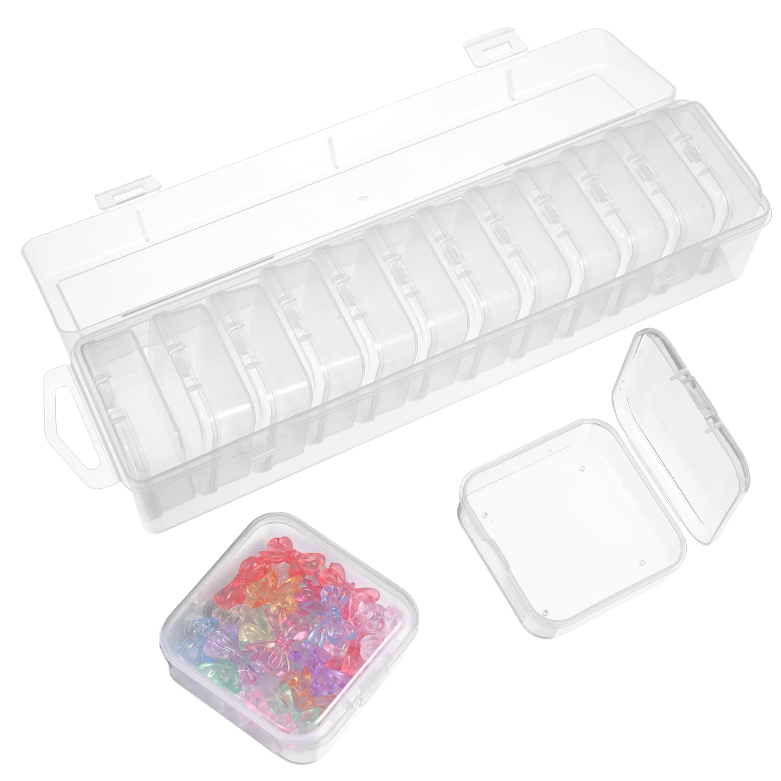13 PCS Bead Organizer Box Clear Plastic Bead Storage Box Mini Storage Containers for Jewelry Making, DIY Crafts, Small Parts Organization
