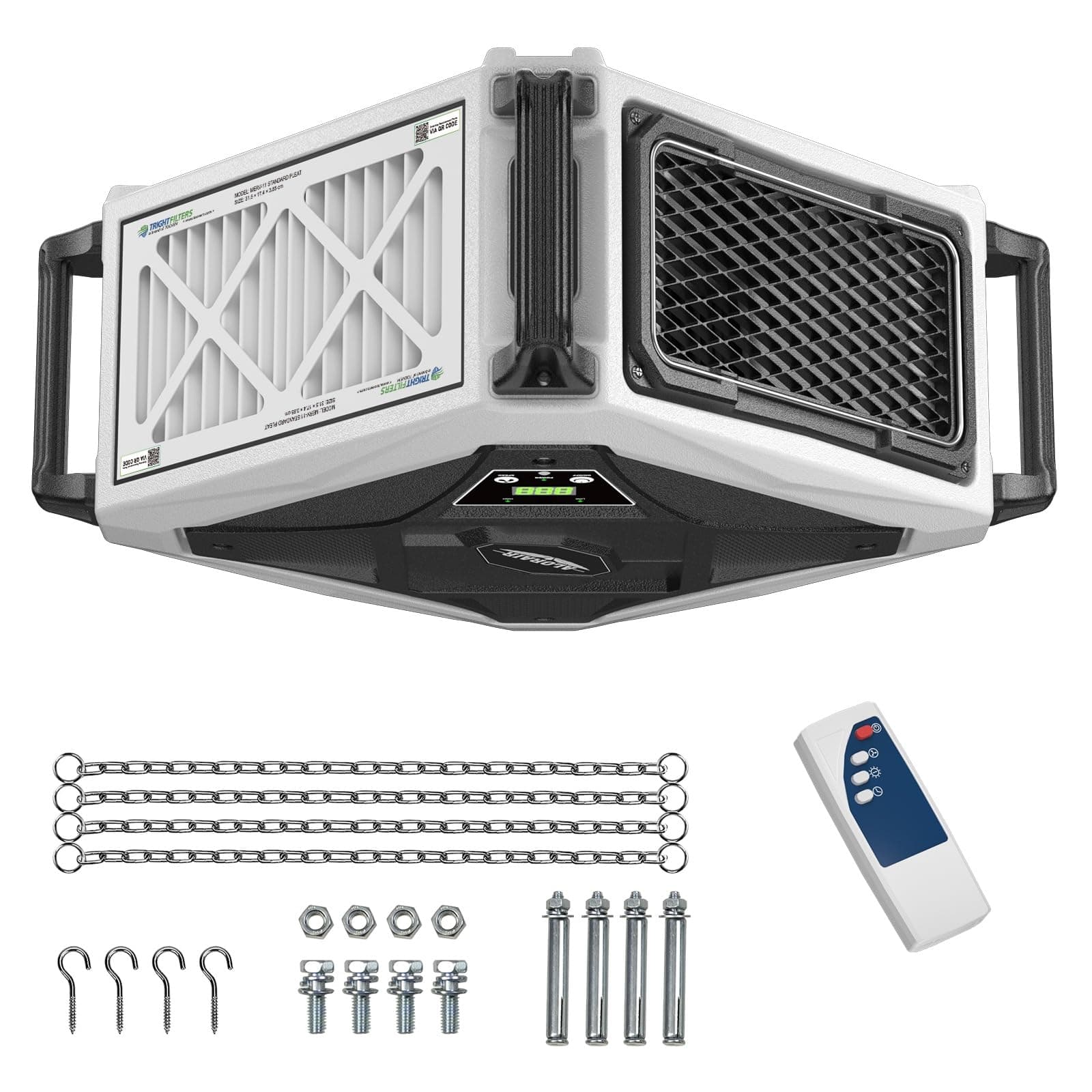ALORAIR Hanging Intake Air Filtration Systems Woodworking 2 Stage Air Flow (580/780CFM) Remote Control, Shop Dust Collectors with Strong Vortex Fan for Garage, Work Shop, Home Use, Purecare 780