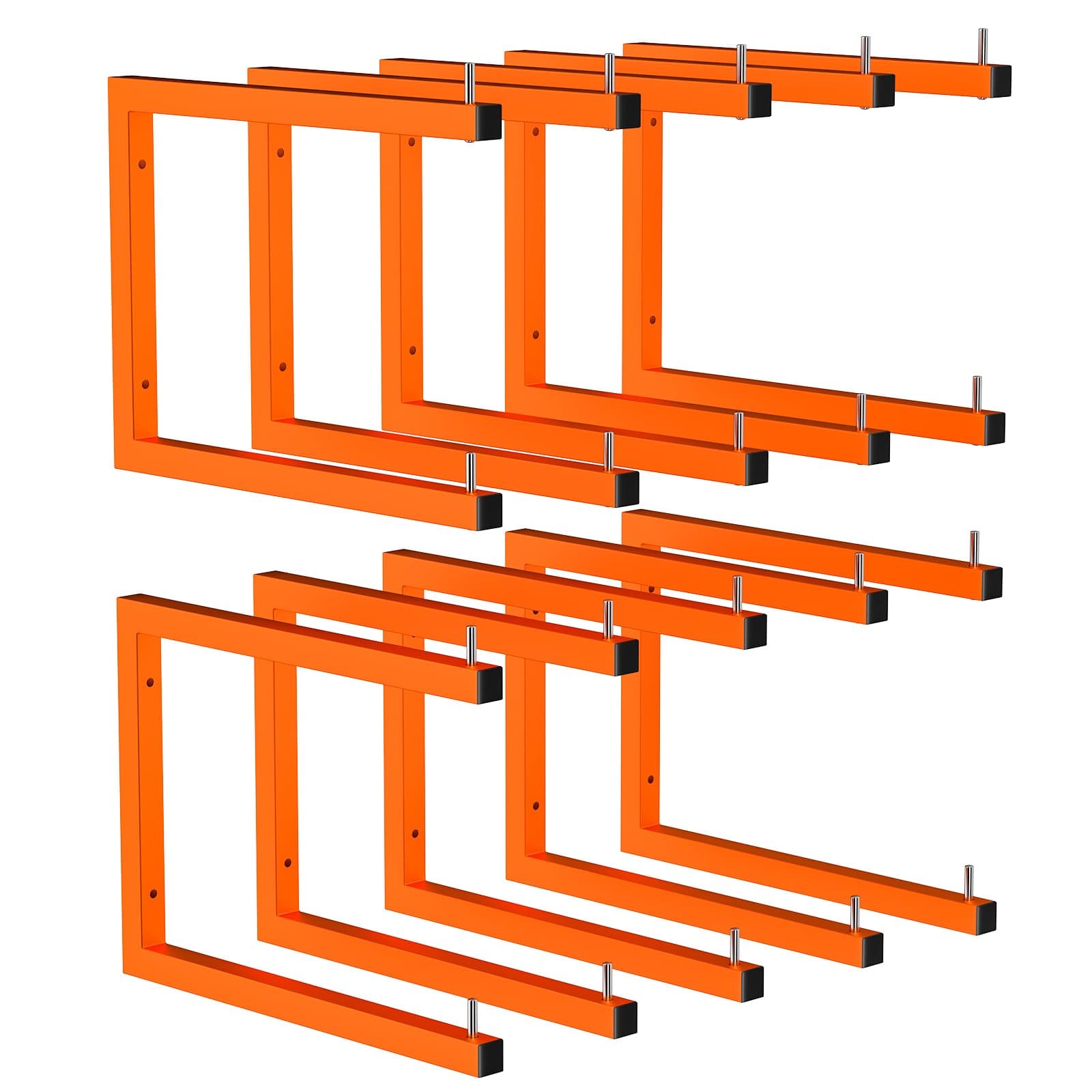 Asxevn 10 Pack Lumber Storage Rack | Wall-Mounted Wood Storage | 10-Tier Heavy-Duty Lumber Rack | 2200 lb Capacity Garage Metal Wood Organizer | Indoor/Outdoor Use (10 Pack-10 Level)