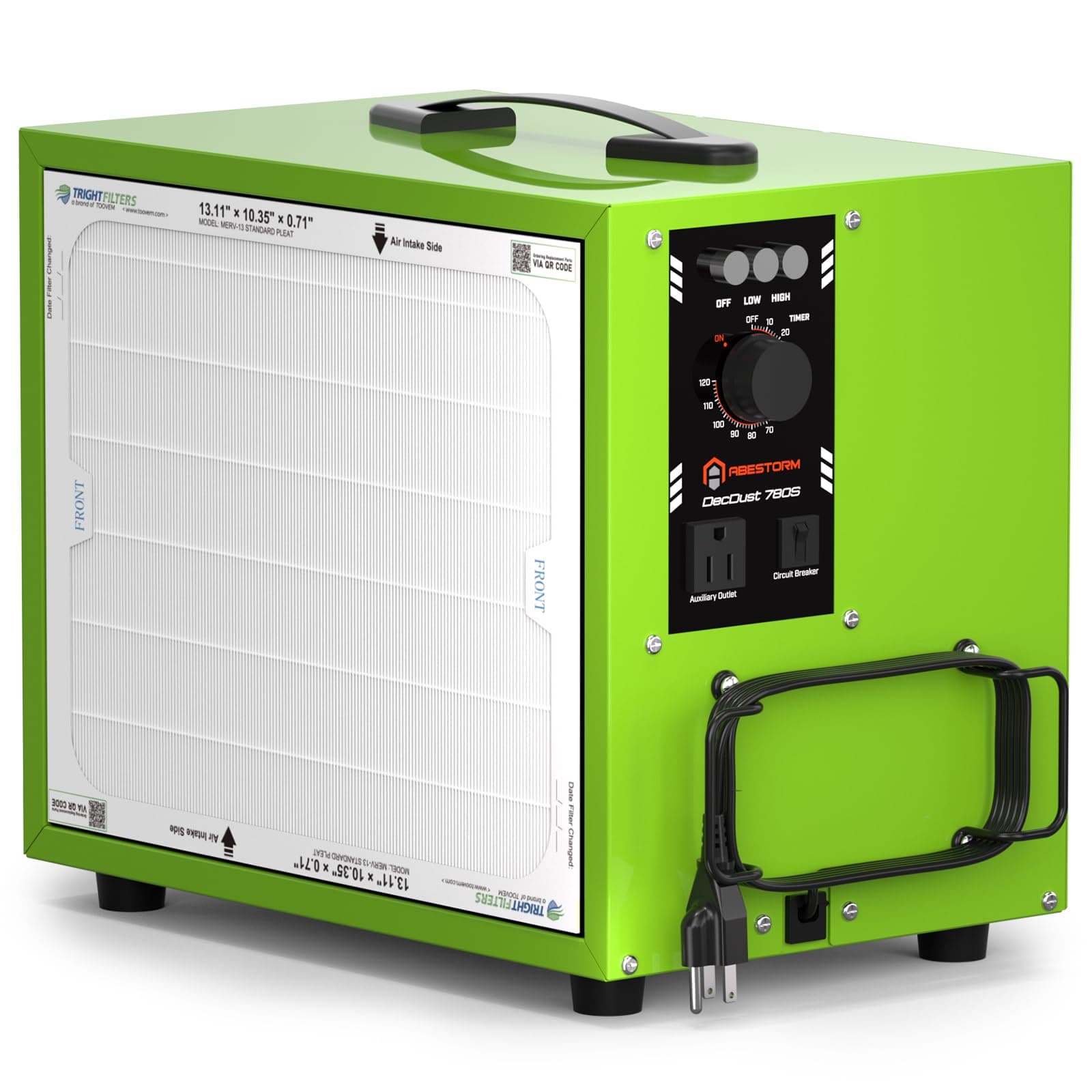 Abestorm Tabletop Dust Collector for Woodworking, Portable Intake Air Filtration Systems, Movable Air Filter with Timer Function, Ideal for Garage Works Shop and Room Renovations DecDust 780S