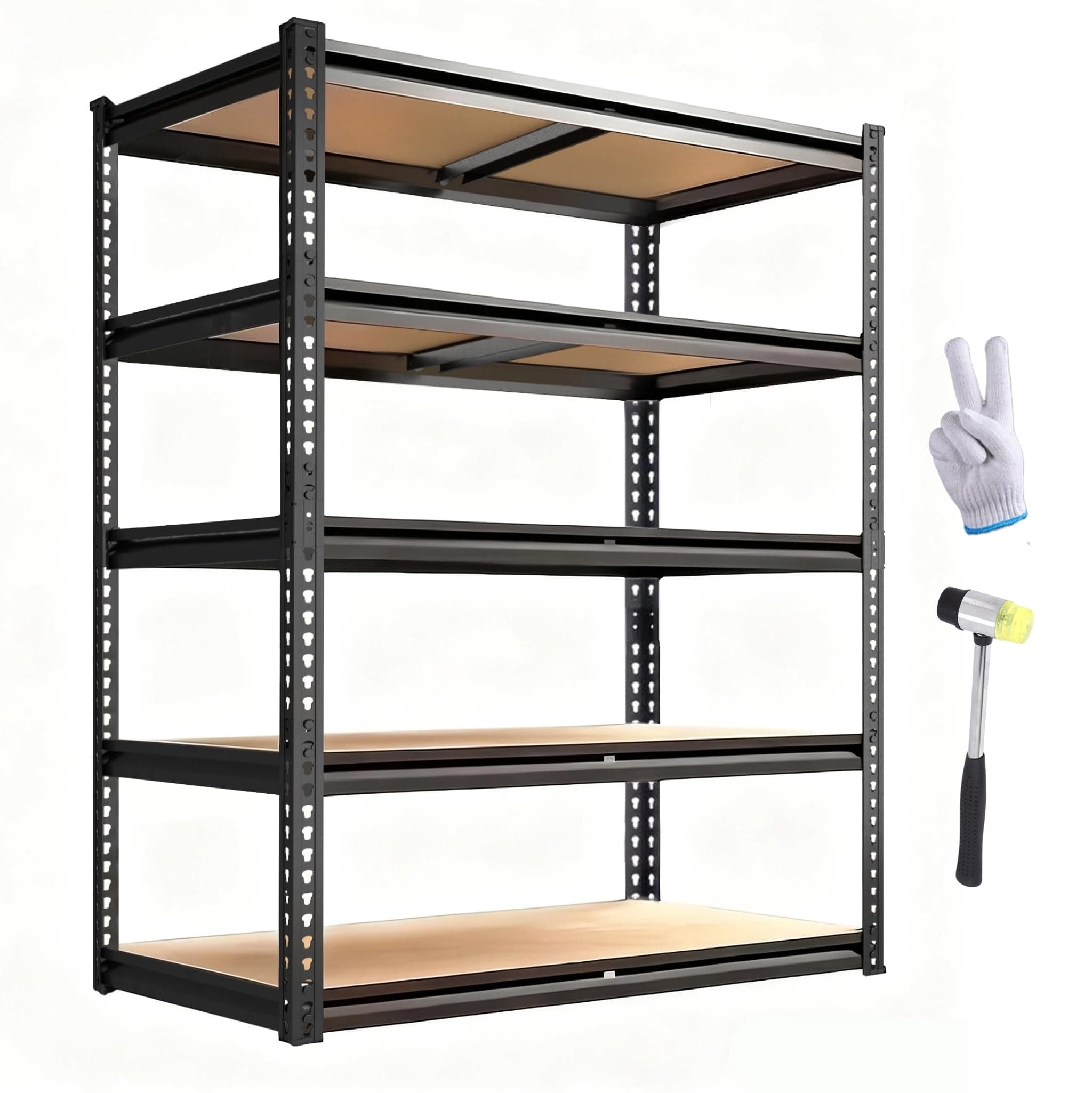 ZEUKMXOO Storage Rack,2400 LBS Garage Shelving Units,16" x 35.5'' x 72'' Storage Shelves Heavy Duty, Basement Shelving, Metal Shelving Units Free Standing 16"D x 35.5"W x 72"H