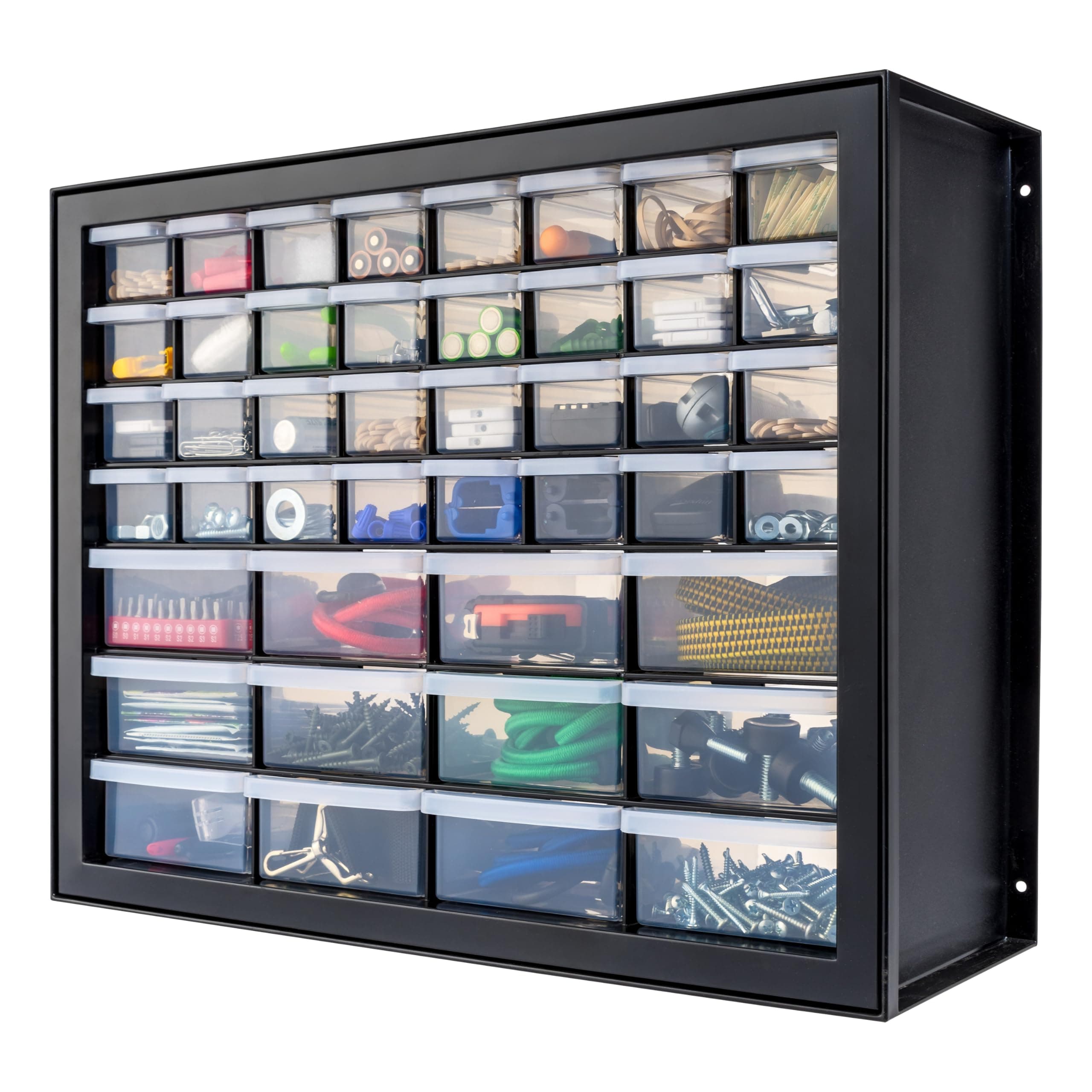 IRIS USA Screw Tool Organizer Small Parts Cabinet, 44-Drawer, Electronics Hardware Nuts and Bolts Plastic Storage Drawers Garage Storage, Stackable Bead Craft Organizer Building Bricks Sorter, Black Black 44 Drawer