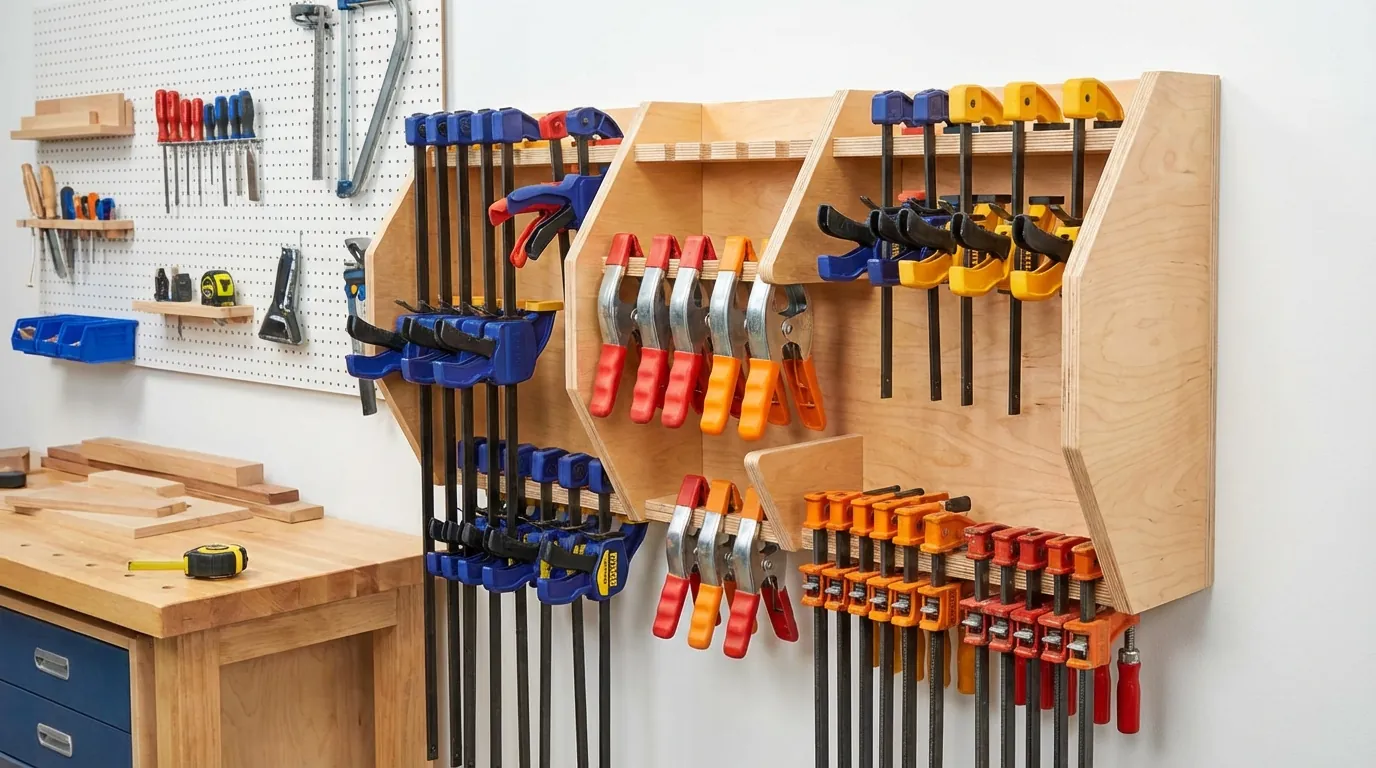 DIY Clamp Storage Rack Ideas