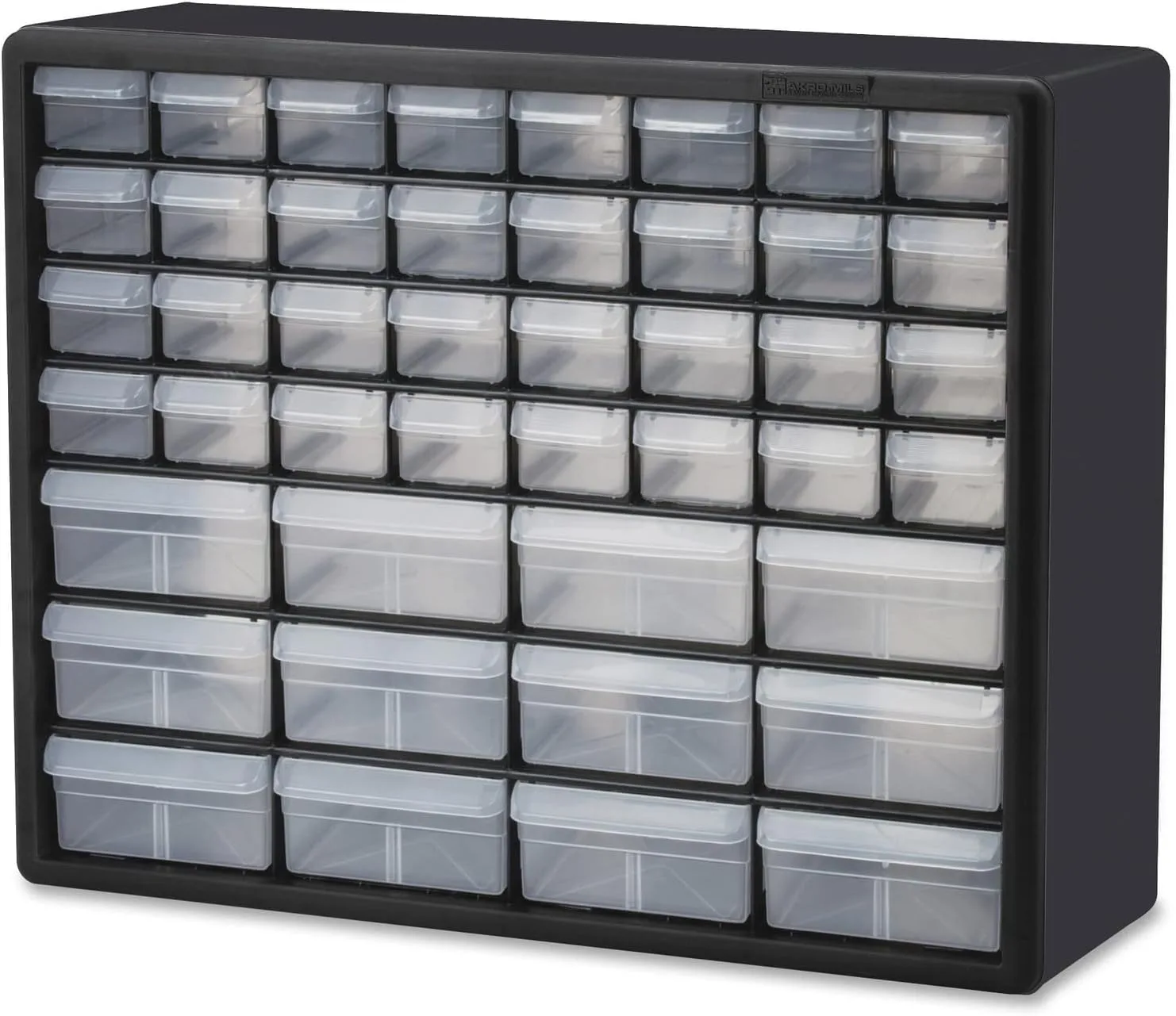 Akro-Mils 44-Drawer Plastic Drawer Storage Cabinet for Garage Organization, Bead Organizer, Building Bricks Storage, Teacher Toolbox, Makeup Organizer, 20" W x 6" D x 16" H, 10144 Black Black 44 Drawer 1 pack