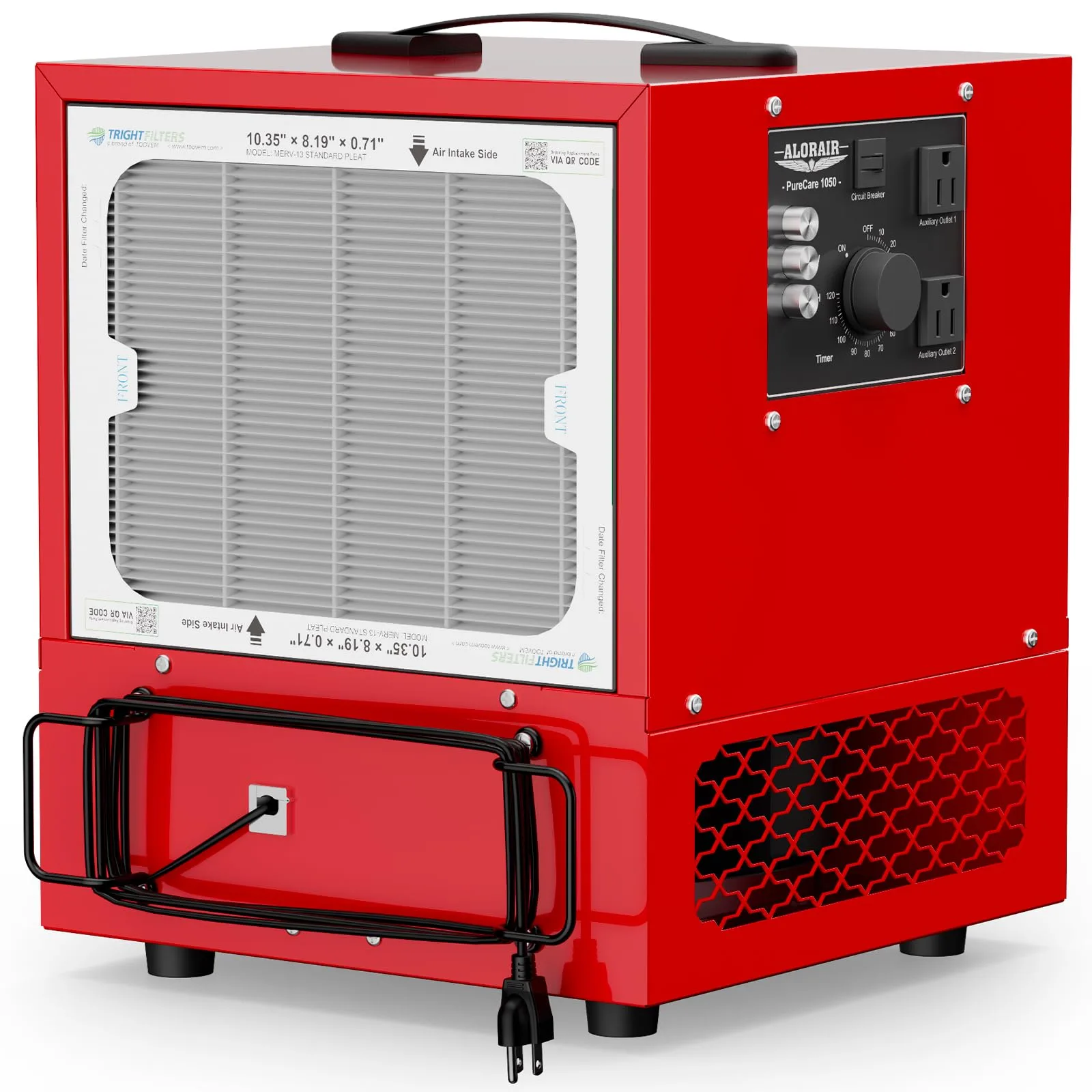 ALORAIR Portable Air Filtration System, 180° Air Intake (850/1050CFM) Tabletop Dust Collector for Woodworking with Strong Vortex Fan, Air Filter for Garage, Works Shop, Home, Purecare 1050