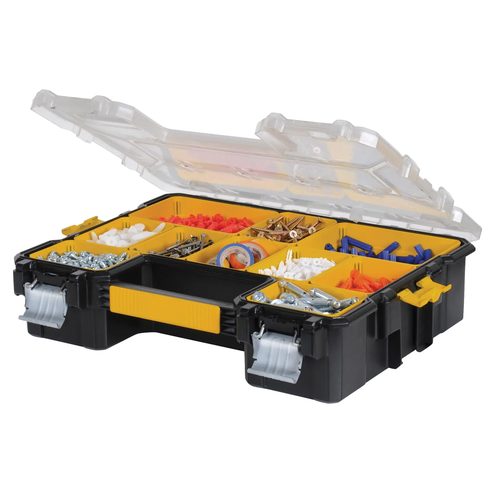 DEWALT Small Parts Organizer, Hardware Storage Box with Removable Dividers, 10-Compartment (DWST14825) One Size