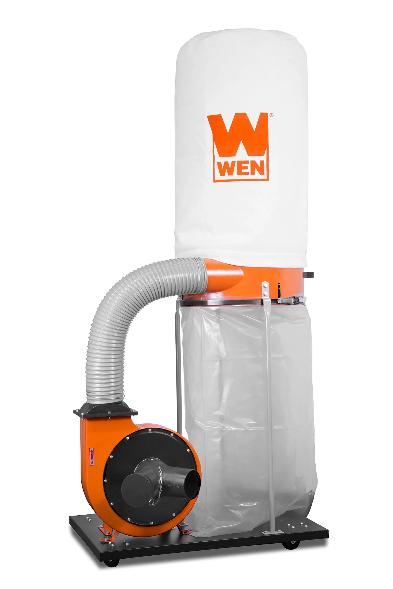 WEN DC1300 1,300 CFM 14-Amp 5-Micron Woodworking Dust Collector with 50-Gallon Collection Bag and Mobile Base , Black 14-Amp, 1300 CFM Collector