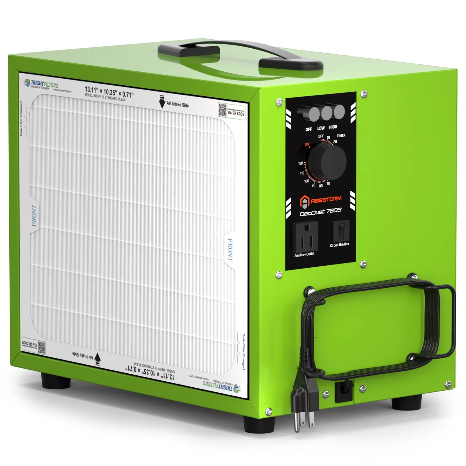 Abestorm Tabletop Dust Collector for Woodworking, Portable Intake Air Filtration Systems, Movable Air Filter with Timer Function, Ideal for Garage Works Shop and Room Renovations DecDust 780S