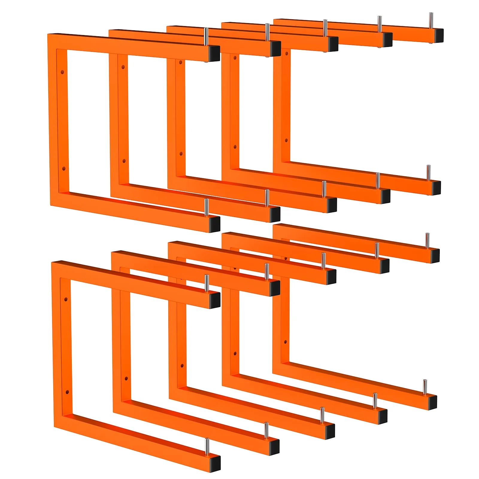 Asxevn 10 Pack Lumber Storage Rack | Wall-Mounted Wood Storage | 10-Tier Heavy-Duty Lumber Rack | 2200 lb Capacity Garage Metal Wood Organizer | Indoor/Outdoor Use (10 Pack-10 Level)